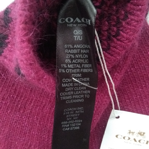 Coach Ocelot Touch Glove in Cranberry - Picture 4 of 8